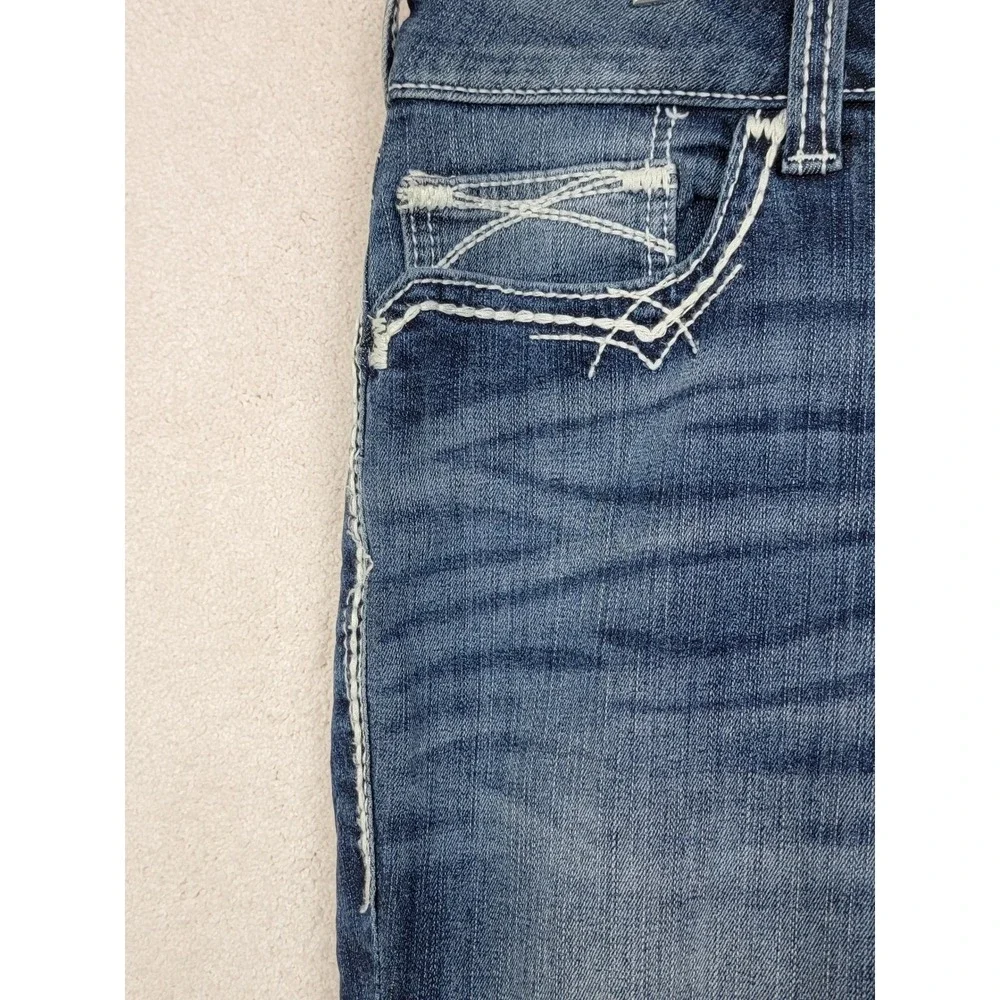 Ariat REAL Women's 32S Mid Rise Entwined Marine Bootcut Cowgirl Equestrian Jeans